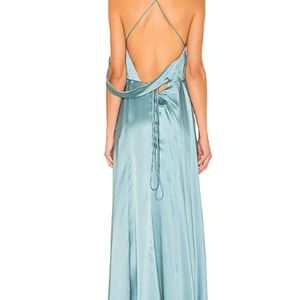 michelle mason strappy cowl wrap gown